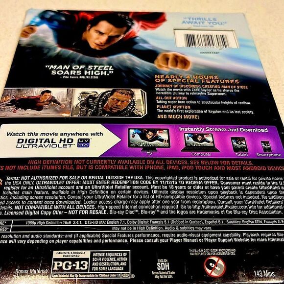 Superman Man of Steel • Blue-Ray + DVD + Digital HD Ultraviolet - Picture 2 of 2